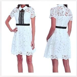 Nanette Lepore Romantic Lace Dress with Scalloped detail